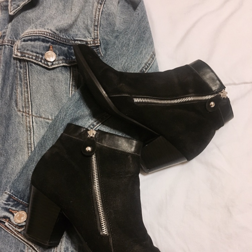 Black heeled booties